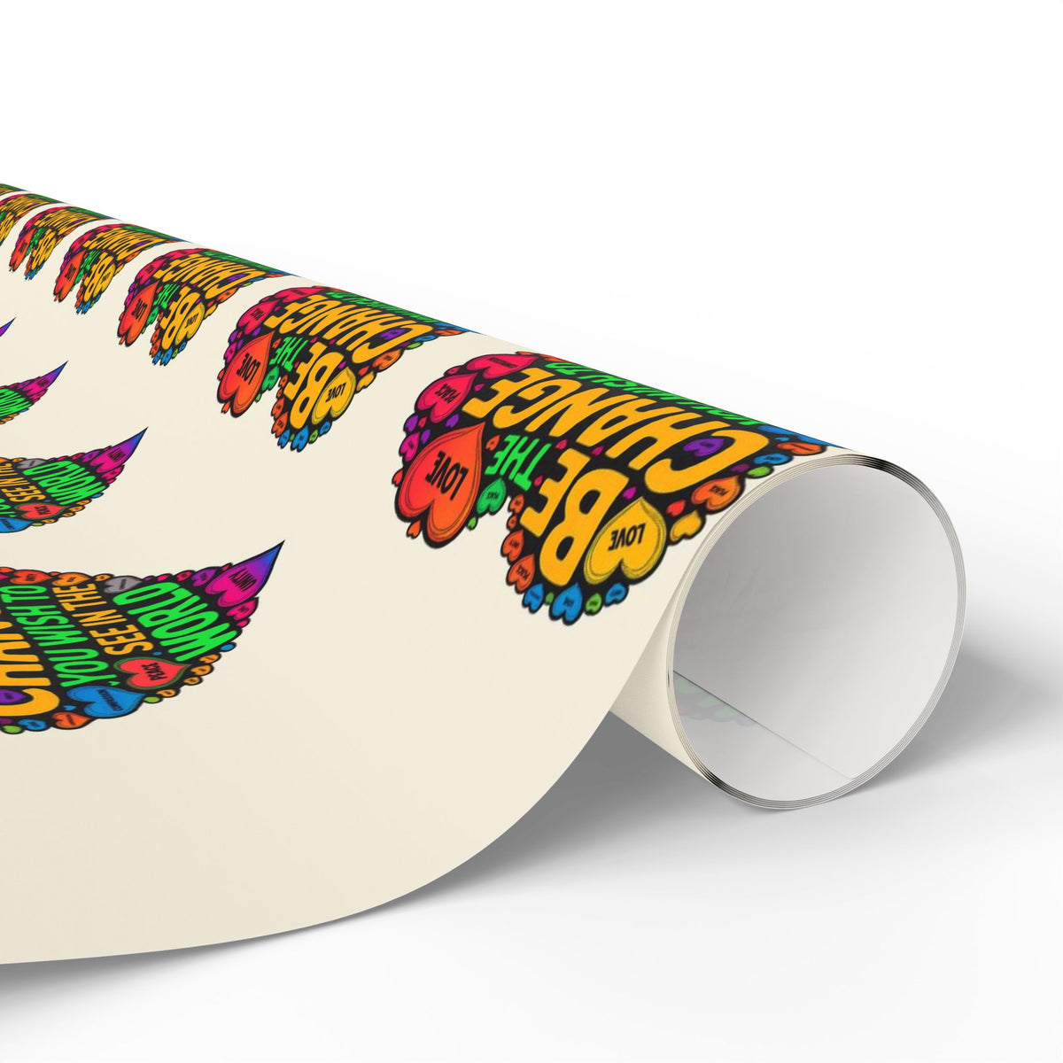 Be The Change Rainbow Heart Wrapping Paper