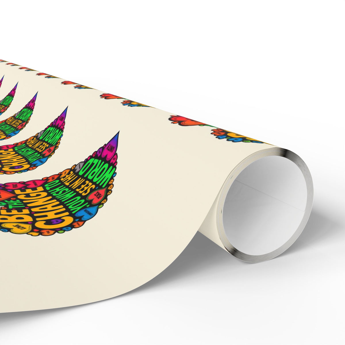Be The Change Rainbow Heart Wrapping Paper