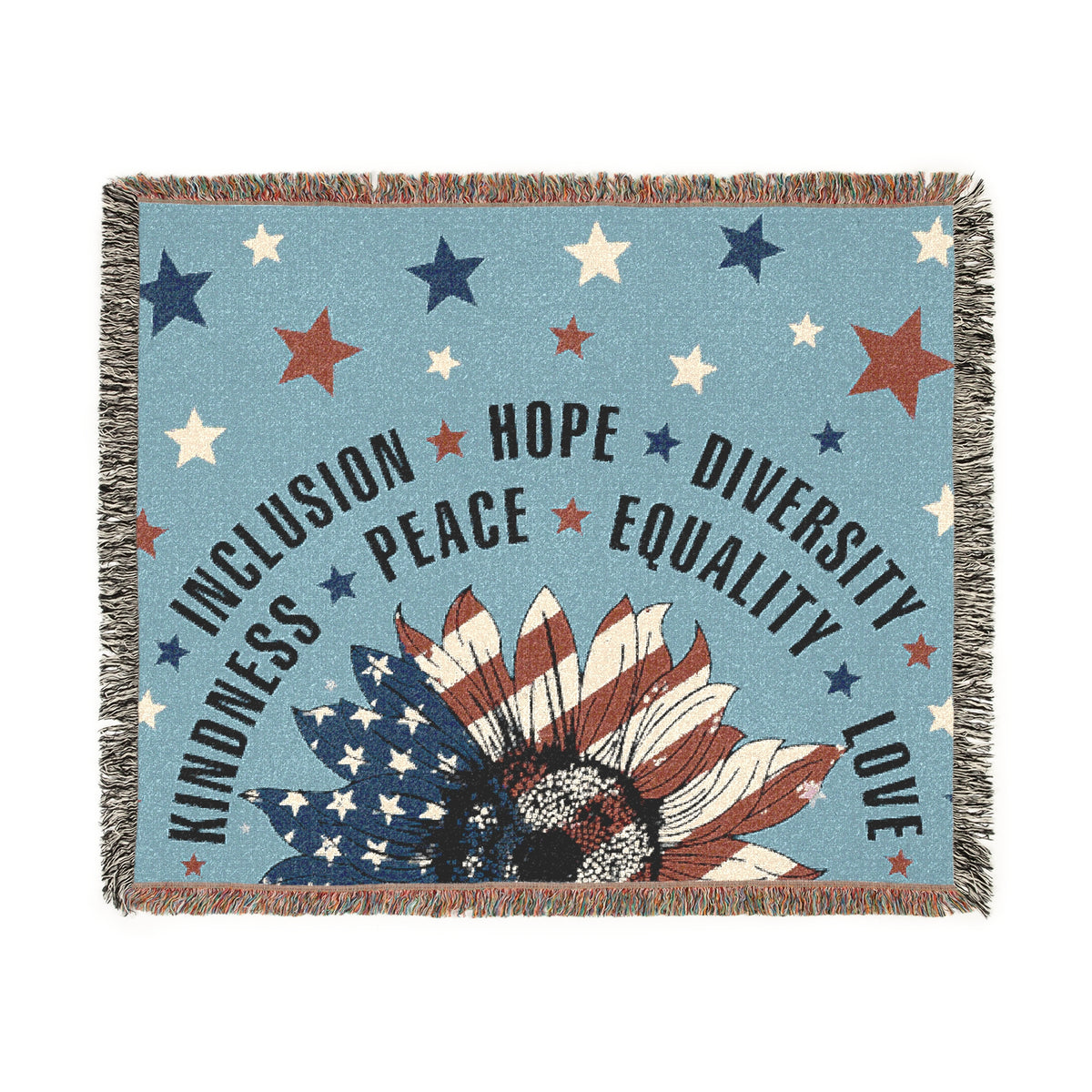 Patriotic Inclusion Equality Woven Blanket