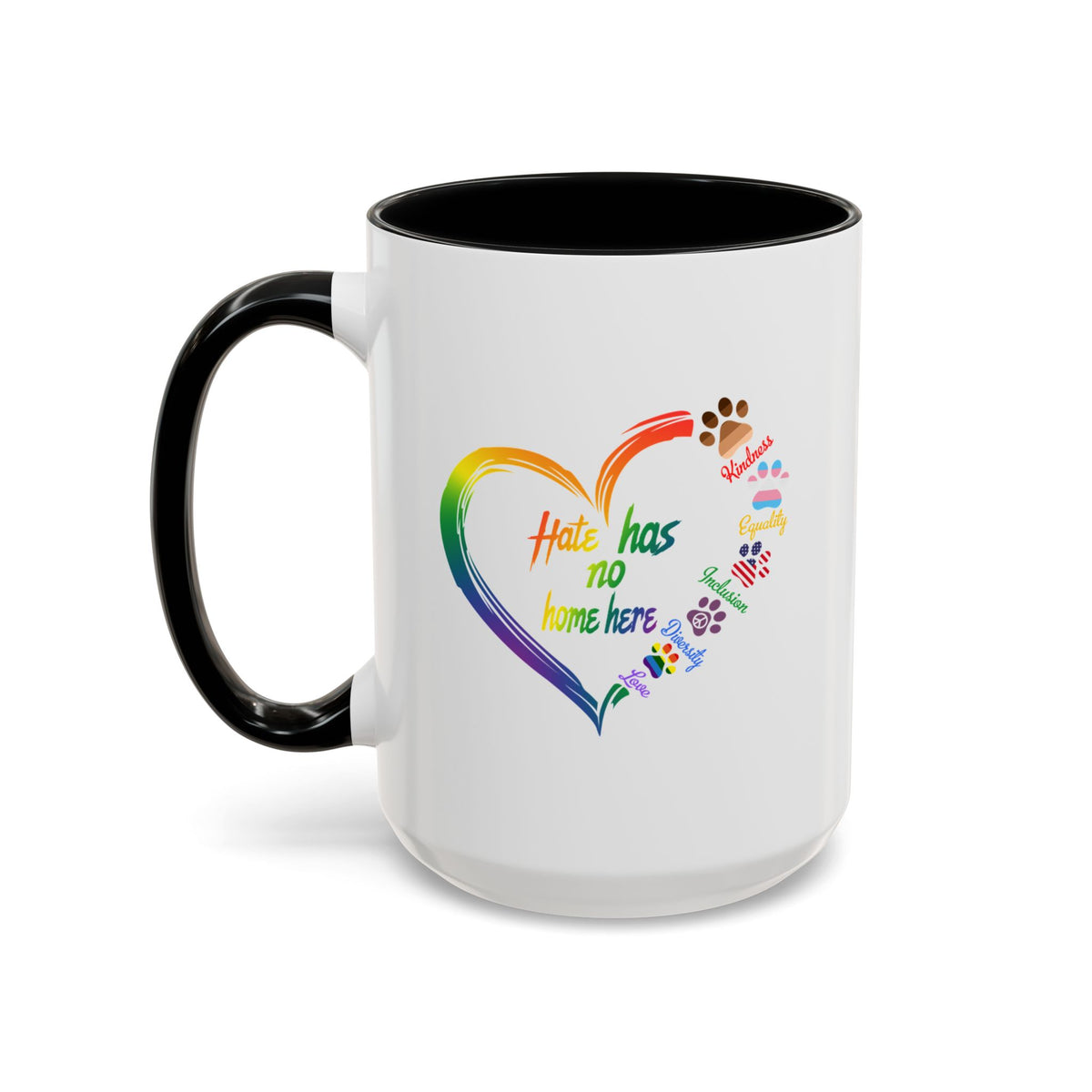 Hate Has No Home Here Accent Coffee Mug (11, 15oz)