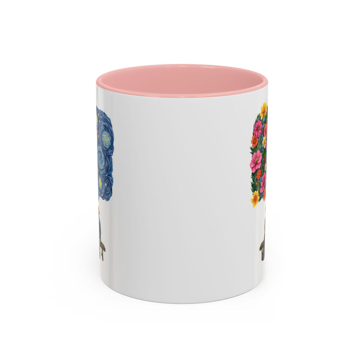 Frida Kahlo And Van Gogh Starry Night Flower Accent Mug