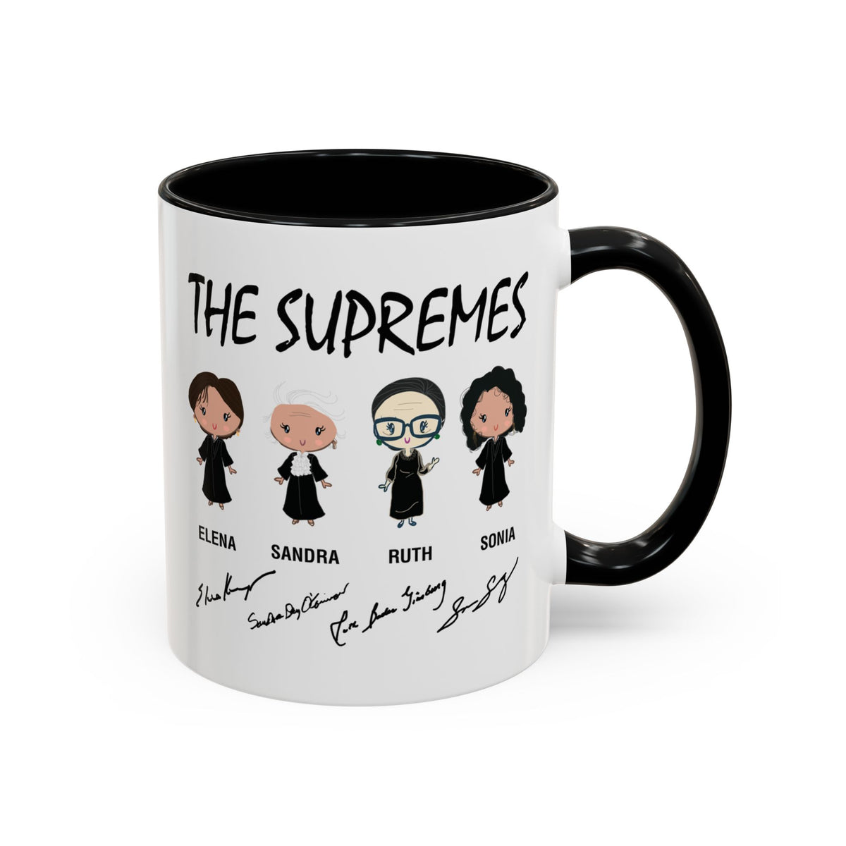 The Supremes Supreme Court Justices RBG Cute Chibi Accent Coffee Mug (11, 15oz)