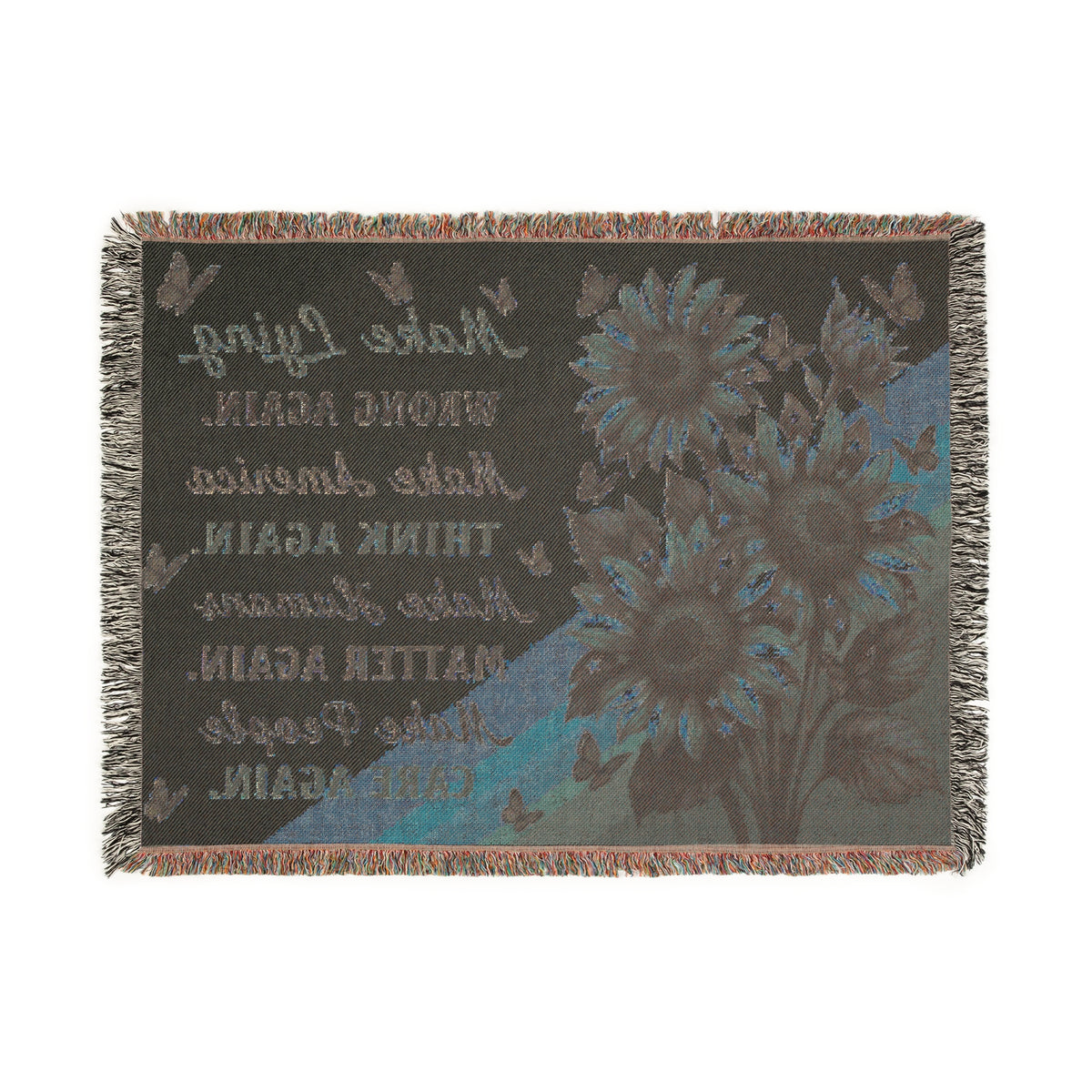 Sunflower Hope Message Woven Blanket