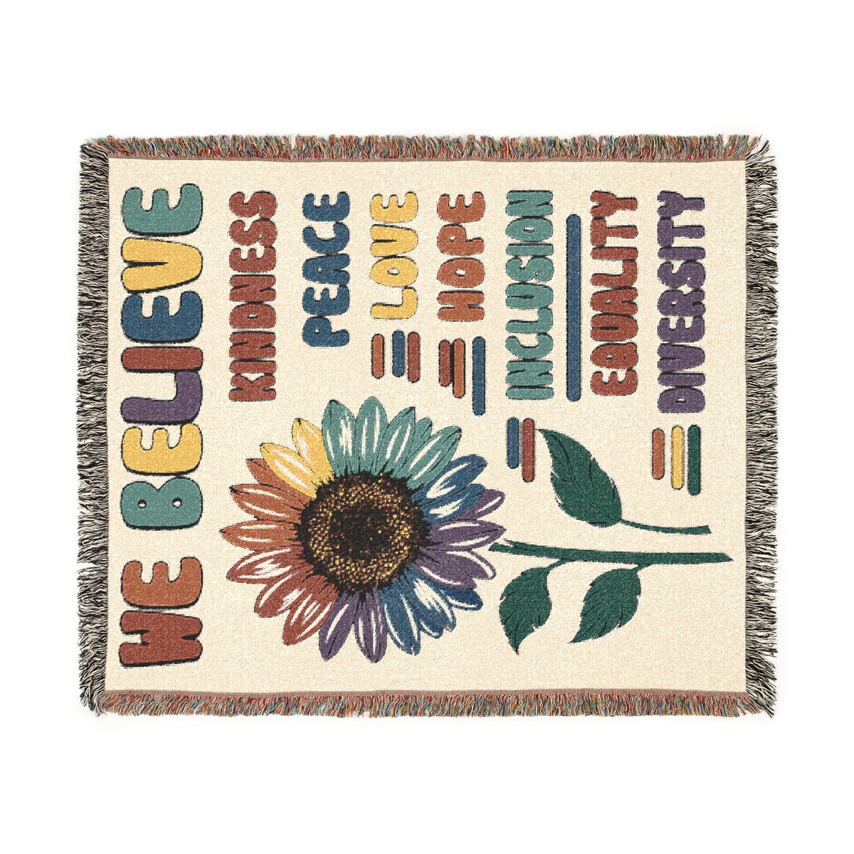We Believe In Kindness Woven Blanket