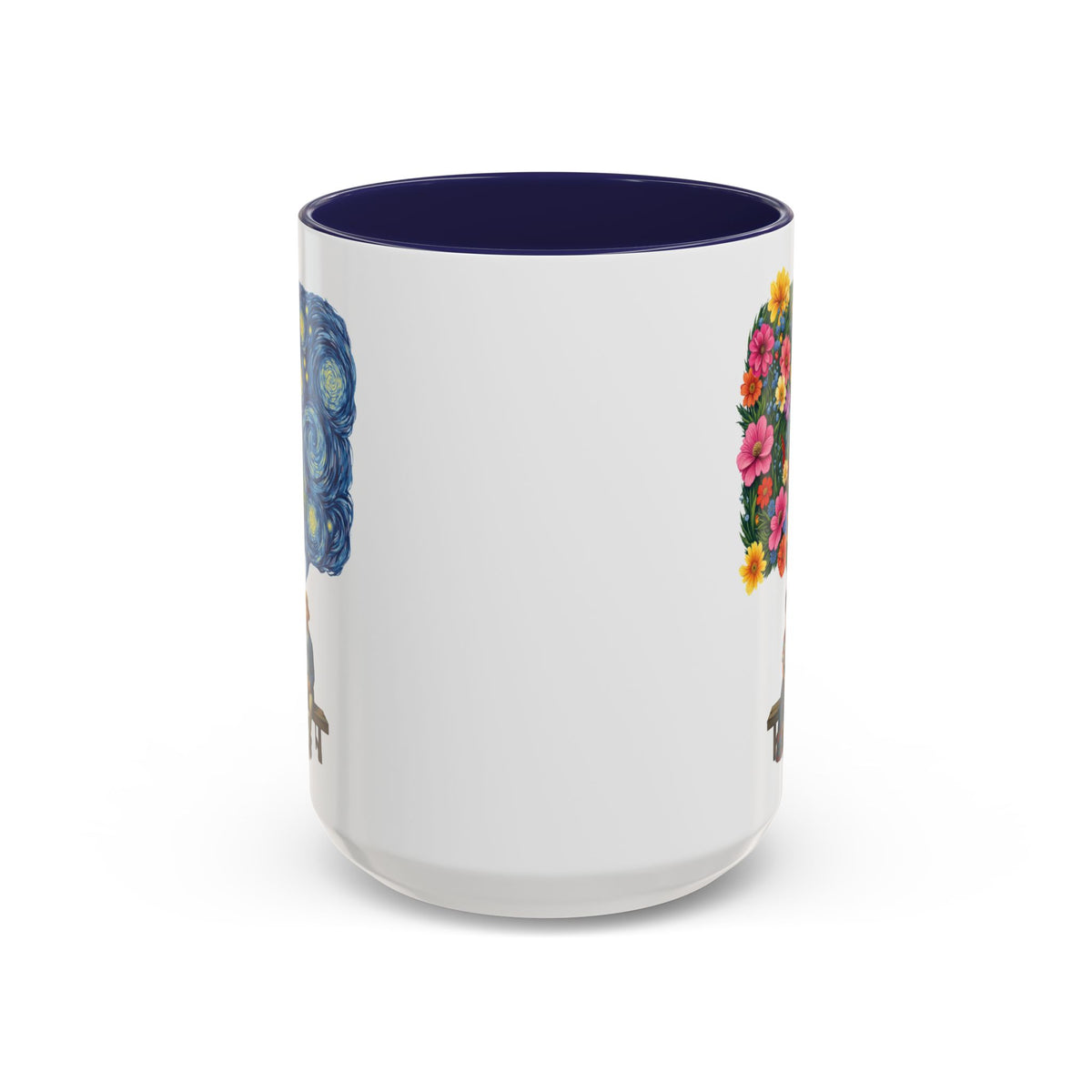 Frida Kahlo And Van Gogh Starry Night Flower Accent Mug