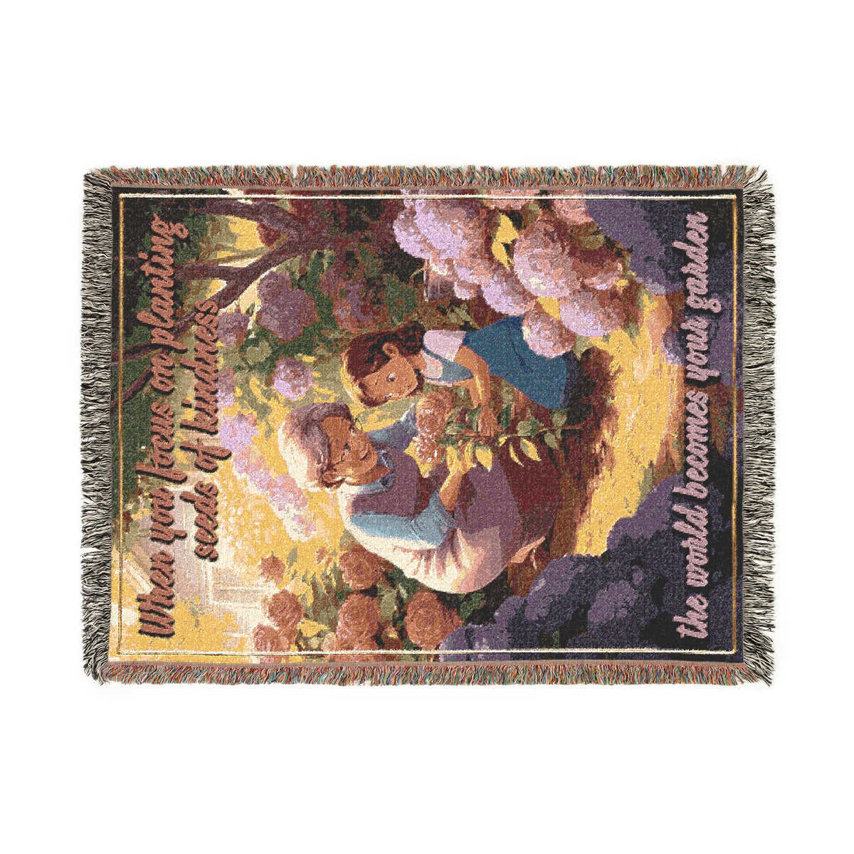 Plant Seeds Of Kindness Woven Blanket