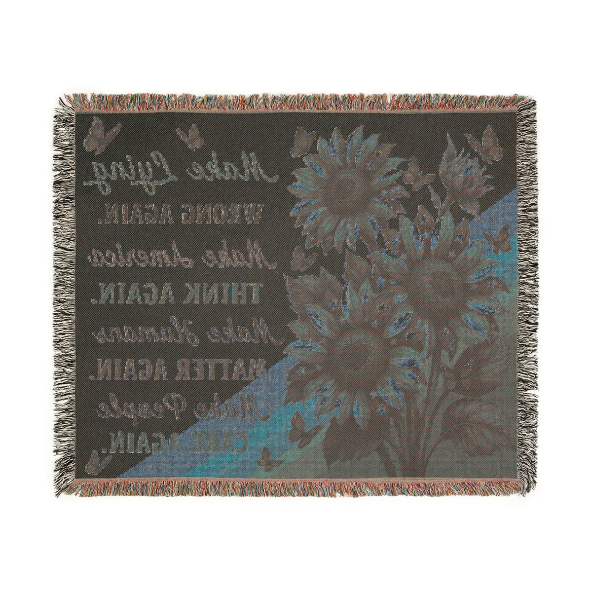 Sunflower Hope Message Woven Blanket