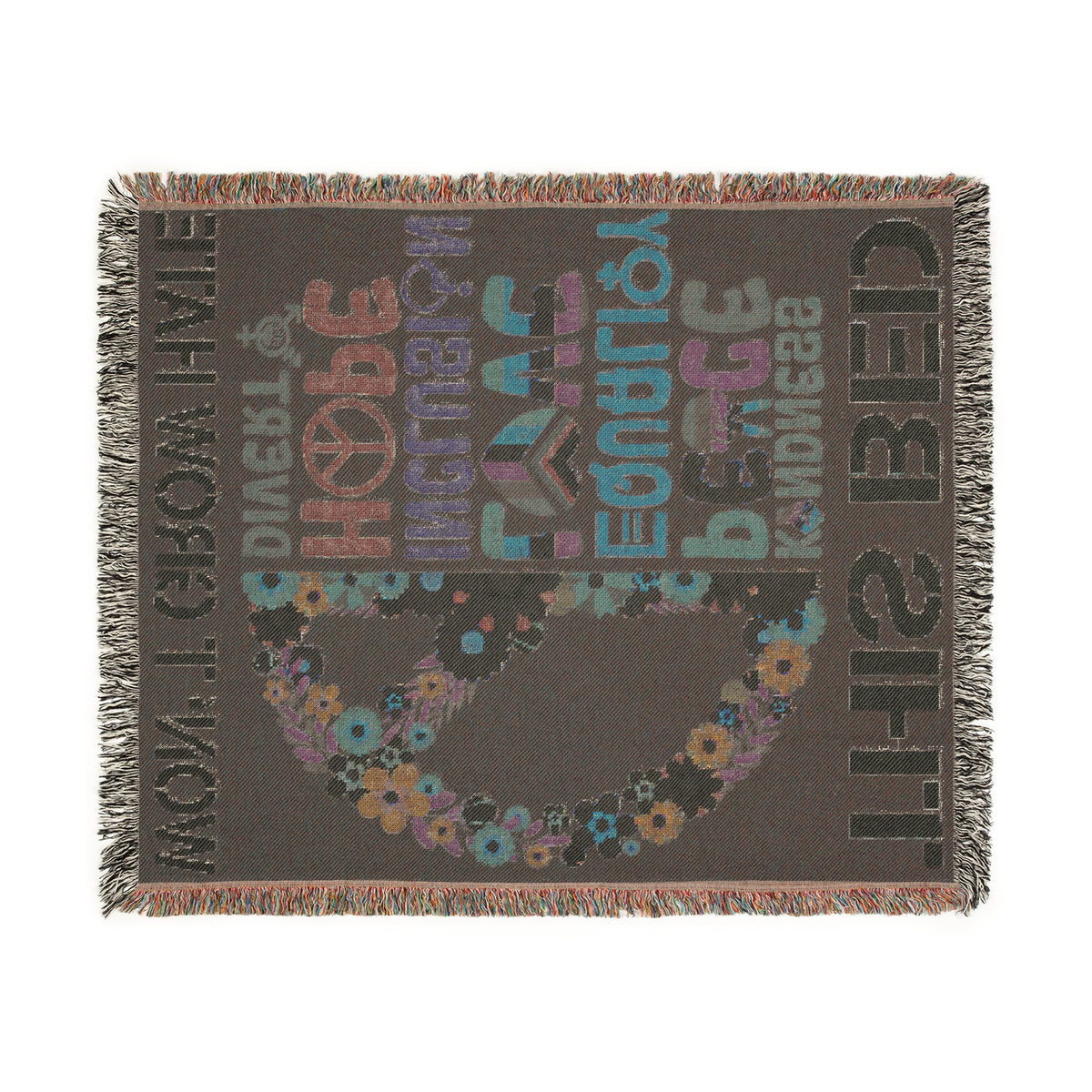 This Bed Won&#39;t Grow Hate Peace Woven Blanket