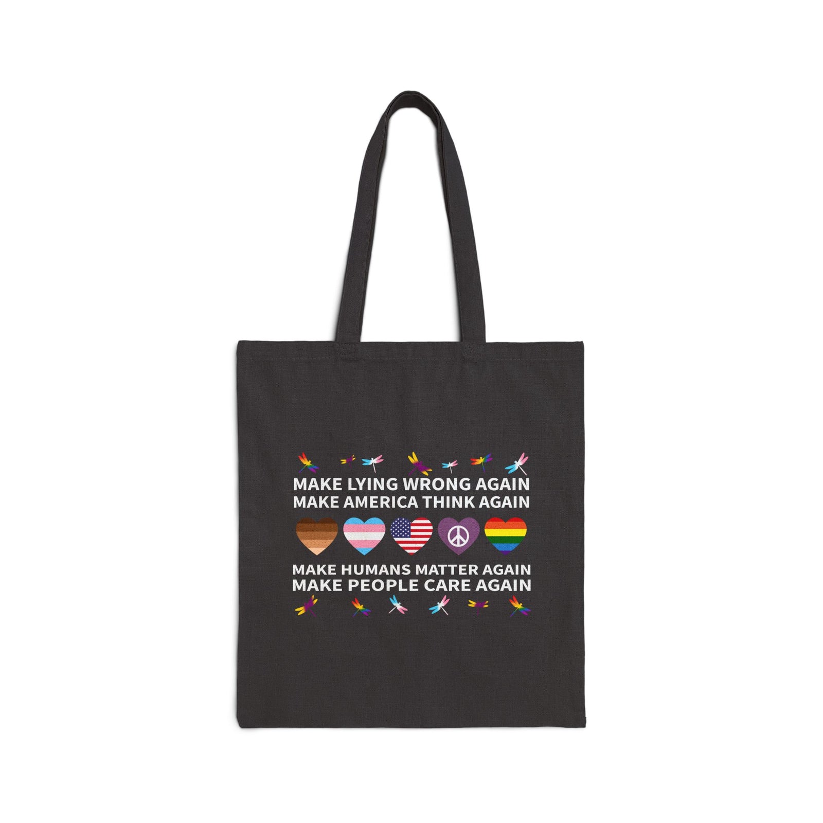 Make America Think Again Hearts Tote Bag