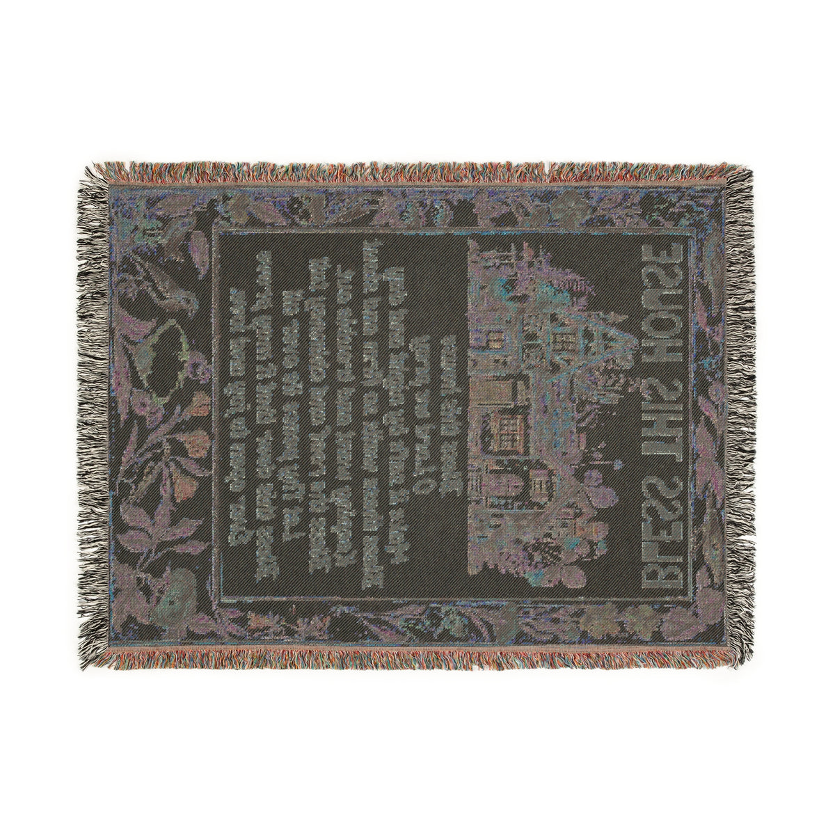 Bless This House Prayer Woven Blanket