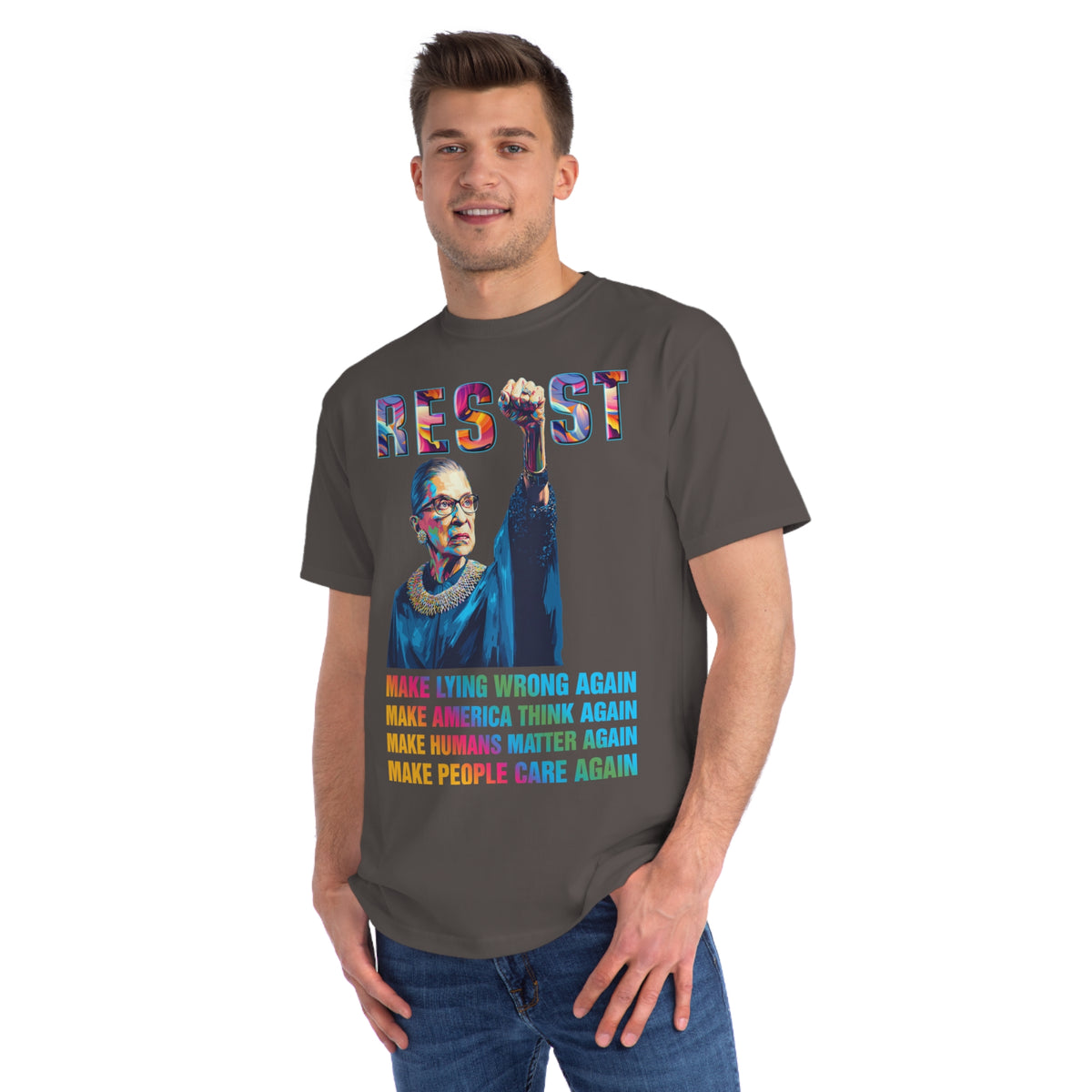 Resist Make America Think Again Organic T-Shirt