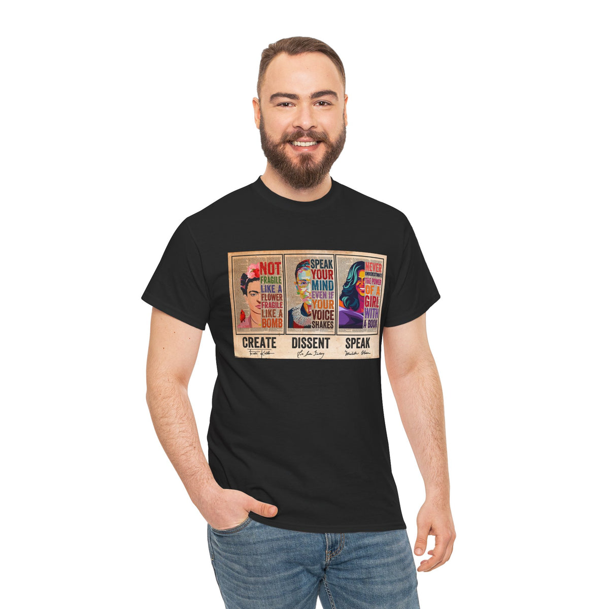 Create Frida Kahlo Dissent Ruth Bader Ginsburg Speak Michelle Obama T-Shirt