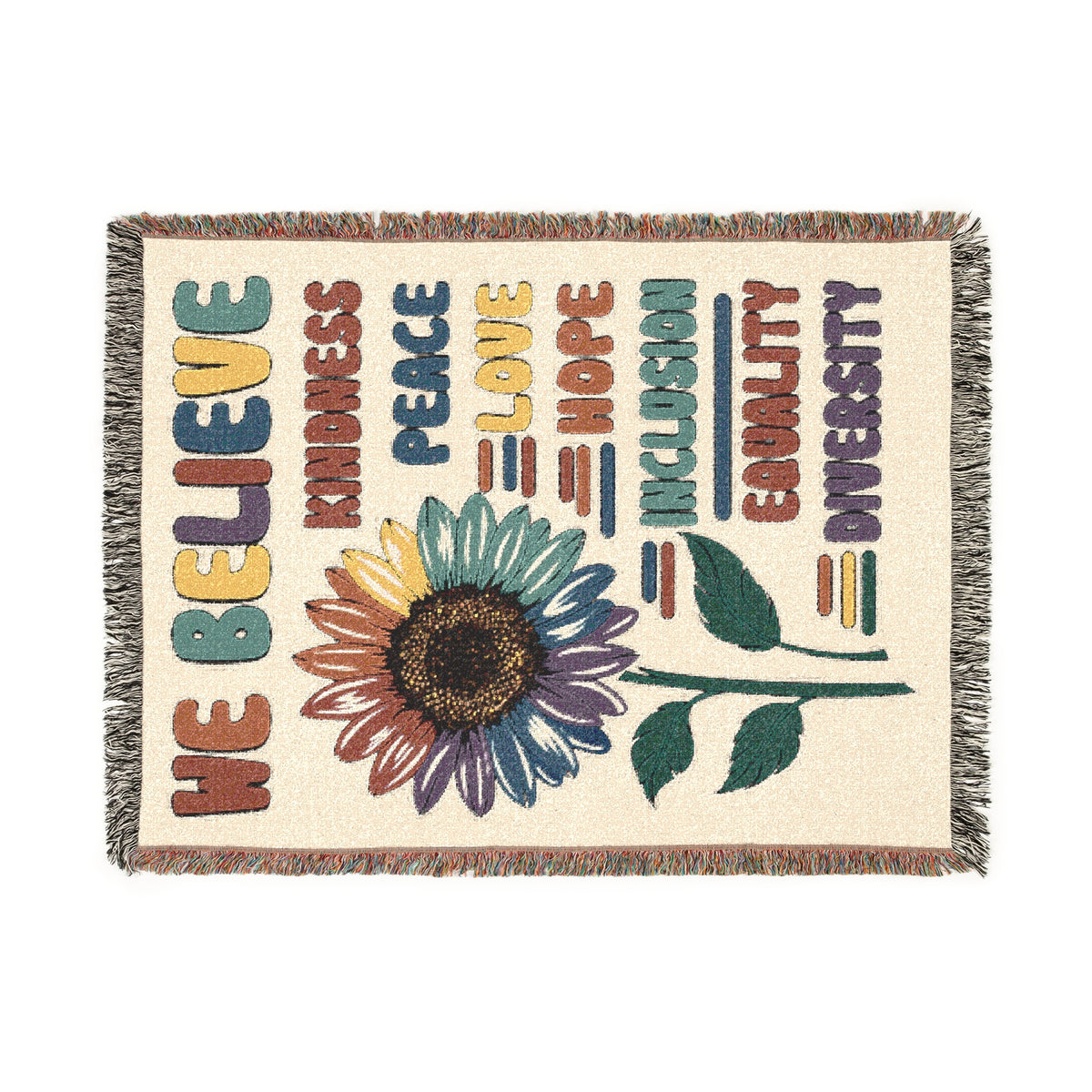 We Believe In Kindness Woven Blanket