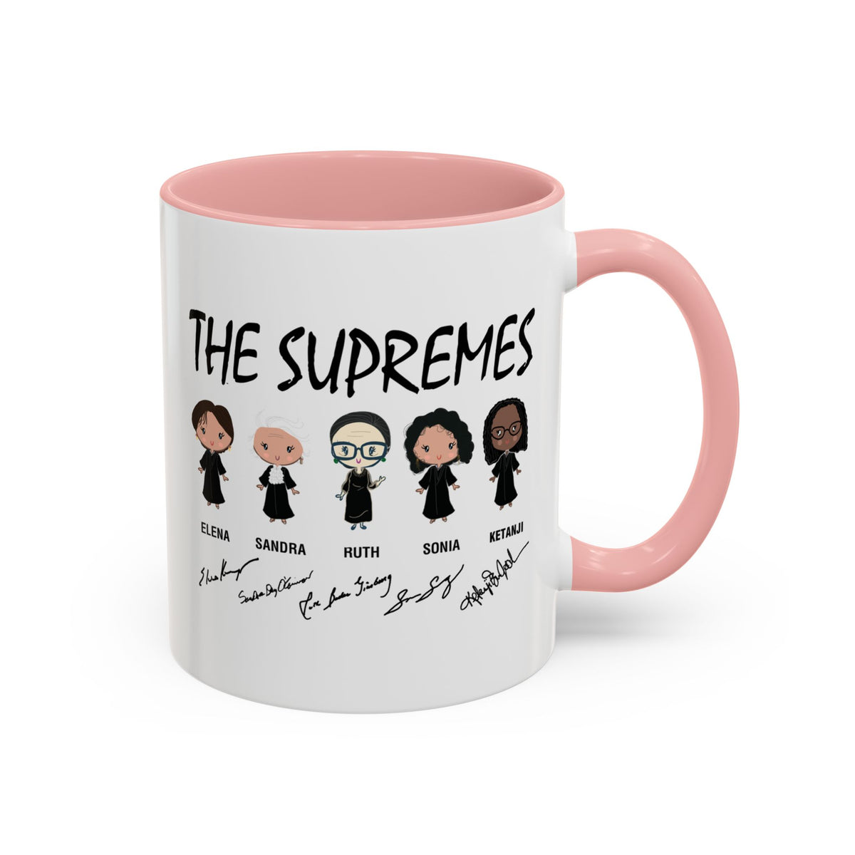 The Supremes Ketanji Brown Jackson SCOTUS RBG Sotomayor Chibi Accent Coffee Mug (11, 15oz)