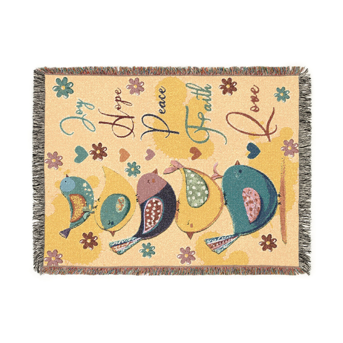 Joy Hope Peace Faith Love Woven Blanket