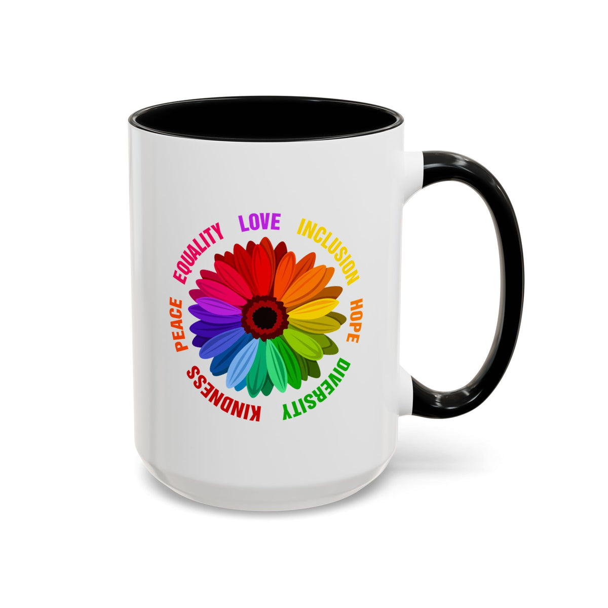 Kindness Peace Equality Love Inclusion Hope Diversity Accent Coffee Mug (11, 15oz)