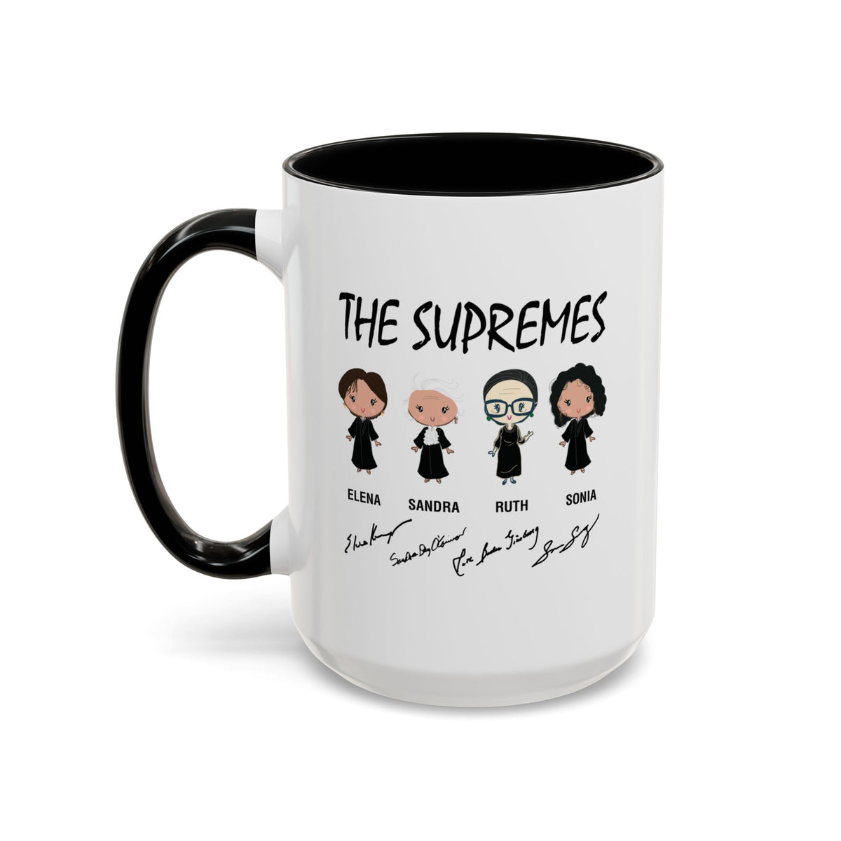 The Supremes Supreme Court Justices RBG Cute Chibi Accent Coffee Mug (11, 15oz)