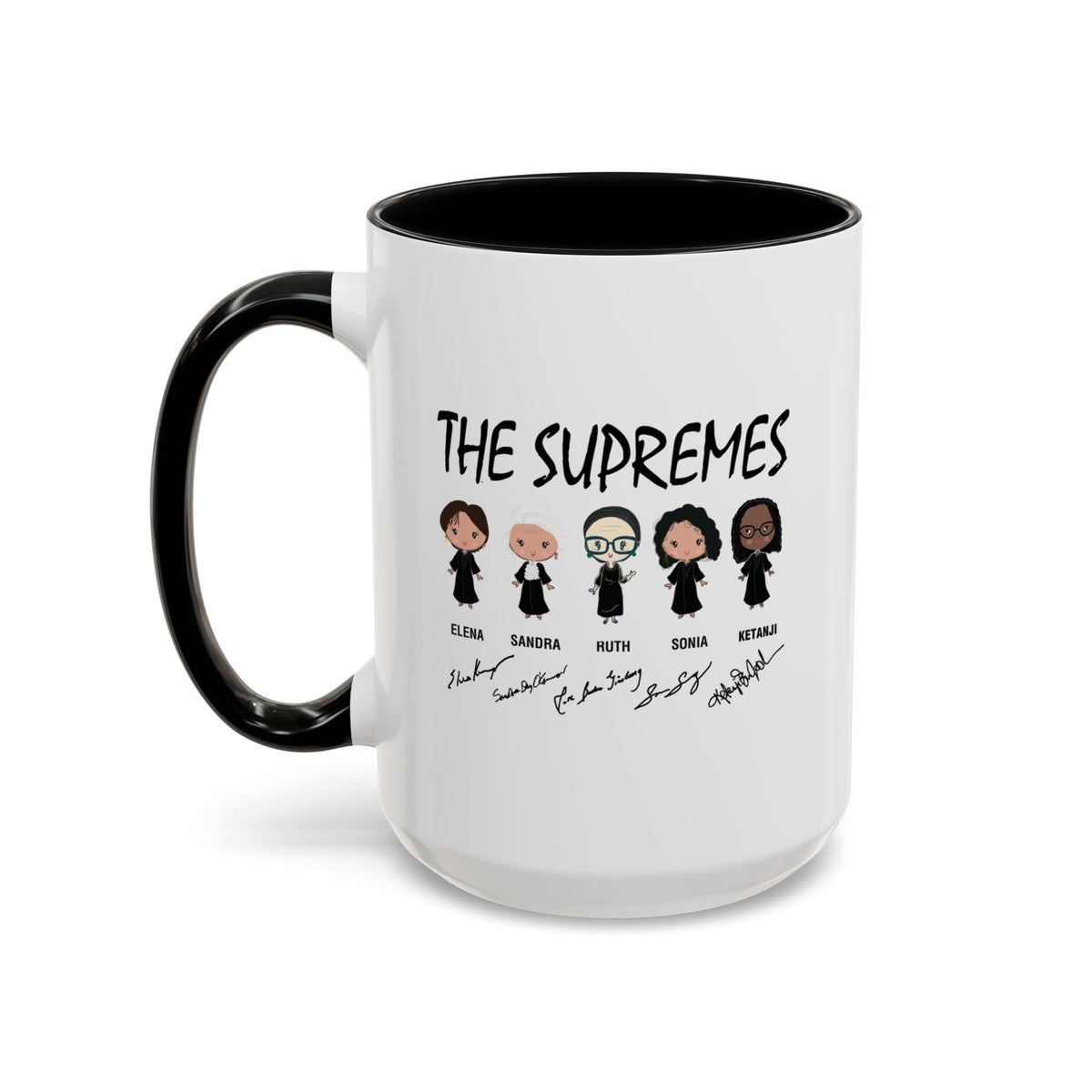The Supremes Ketanji Brown Jackson SCOTUS RBG Sotomayor Chibi Accent Coffee Mug (11, 15oz)