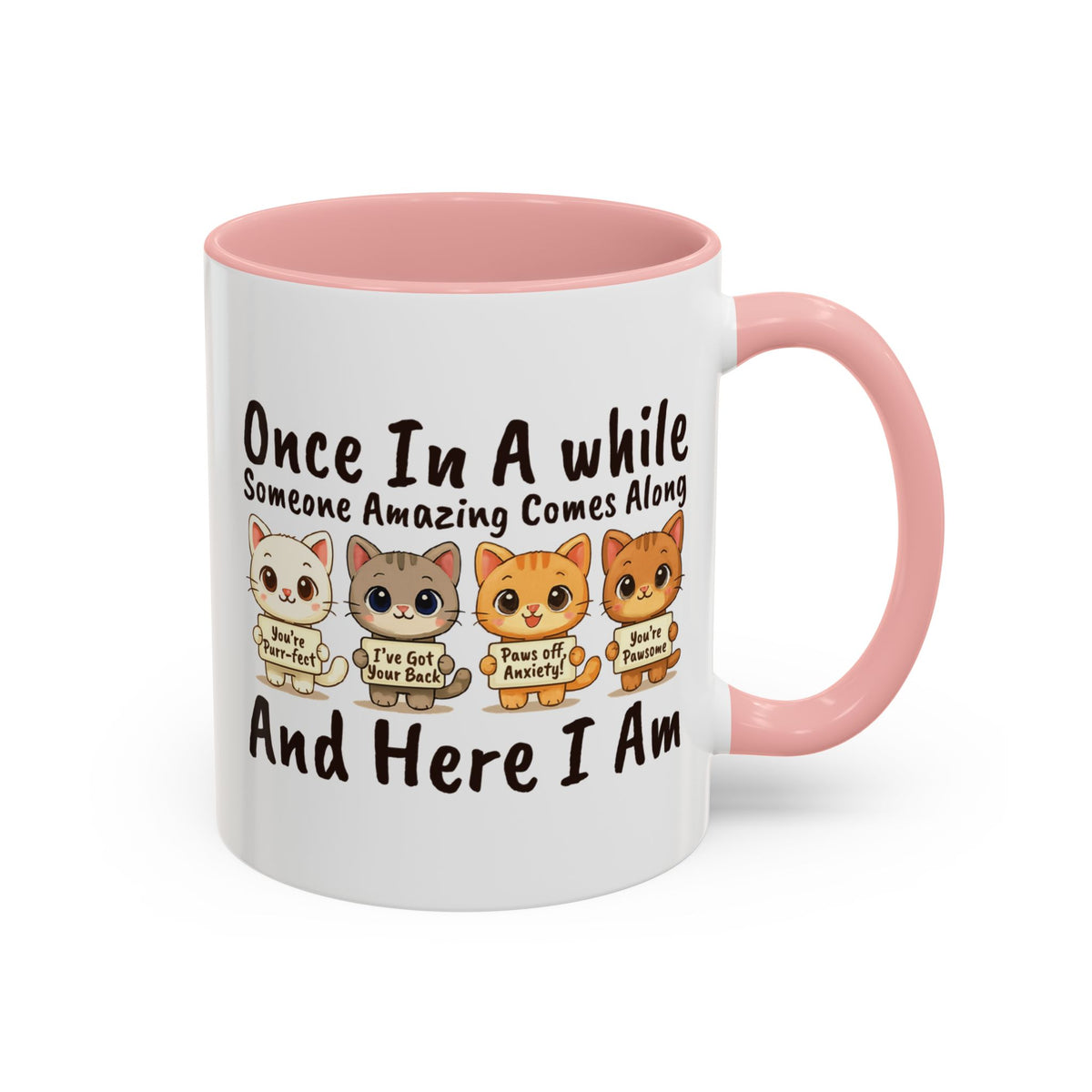 Once In A While Cat Quote Accent Mug