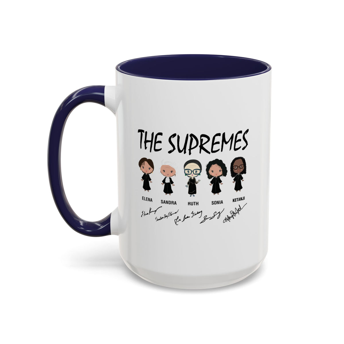 The Supremes Ketanji Brown Jackson SCOTUS RBG Sotomayor Chibi Accent Coffee Mug (11, 15oz)