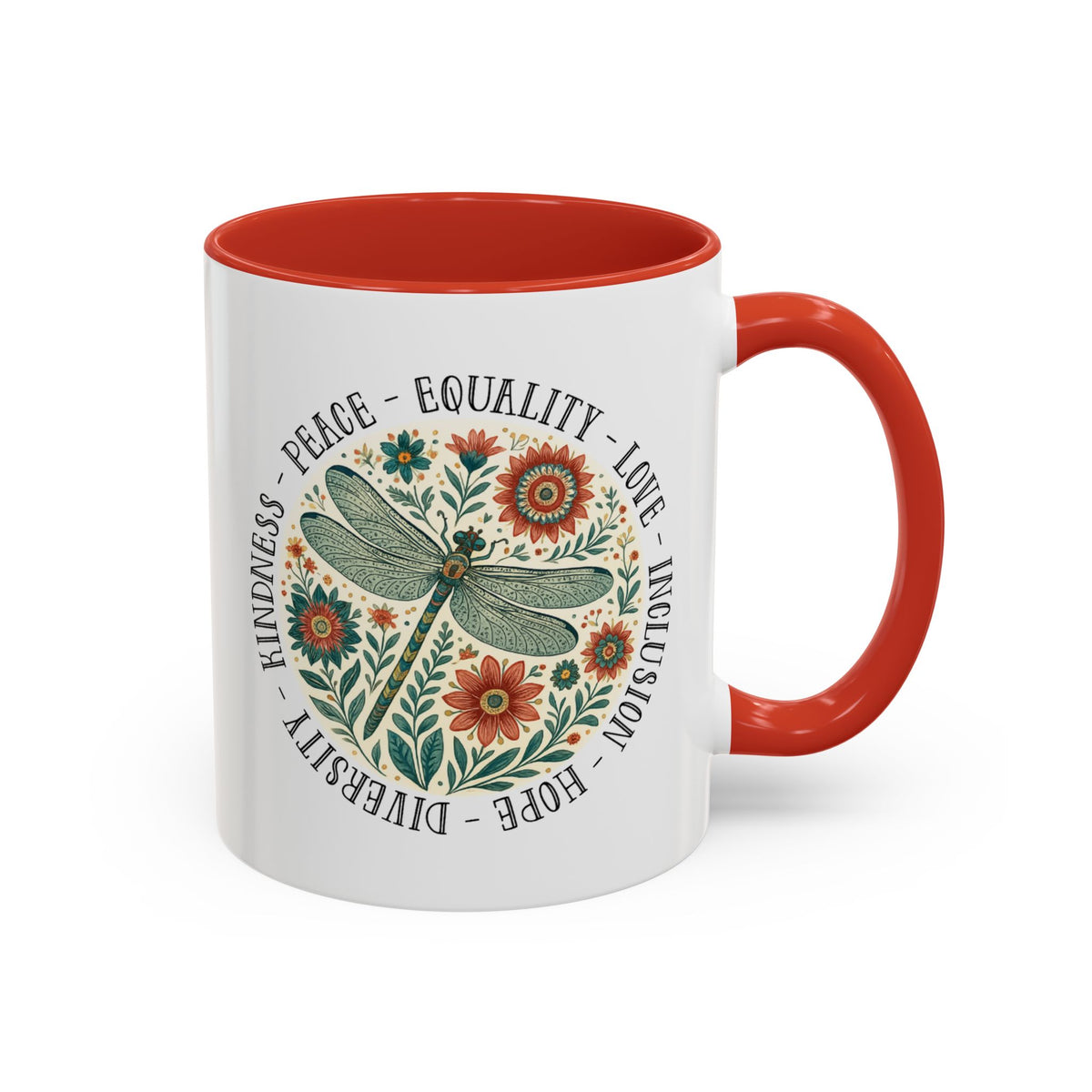 Kindness Peace Equality Love Inclusion Hope Diversity Accent Mug