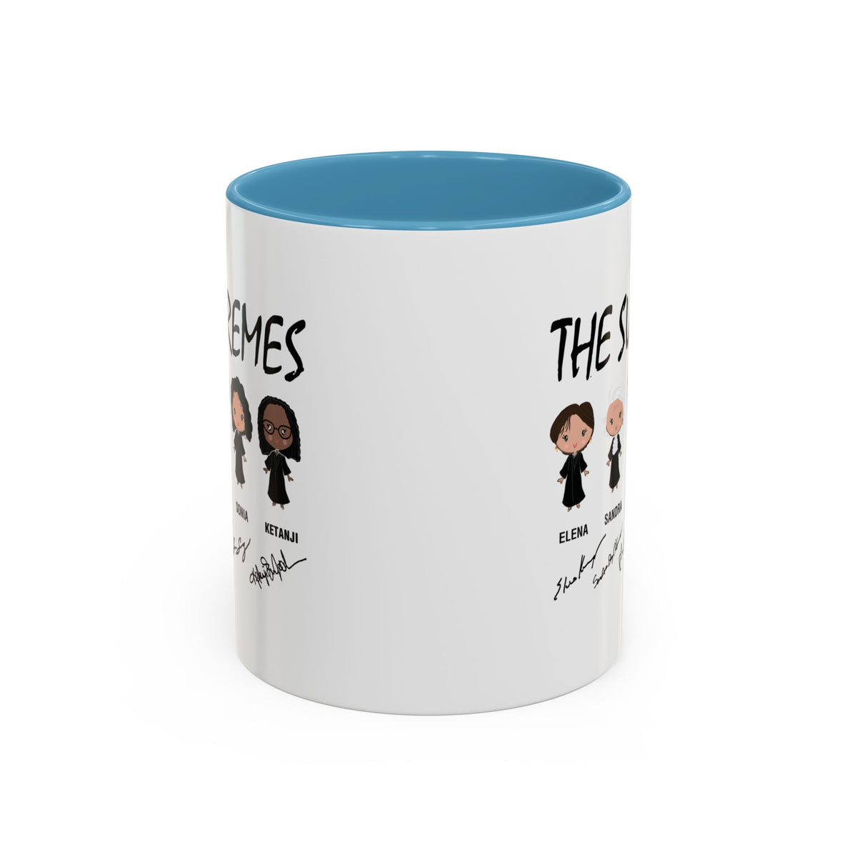 The Supremes Ketanji Brown Jackson SCOTUS RBG Sotomayor Chibi Accent Coffee Mug (11, 15oz)