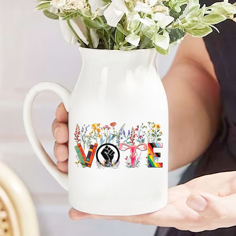 Vote Ceramic Flower Vase, Banned Books, Reproductive Rights, BLM, LGBTQ Progress