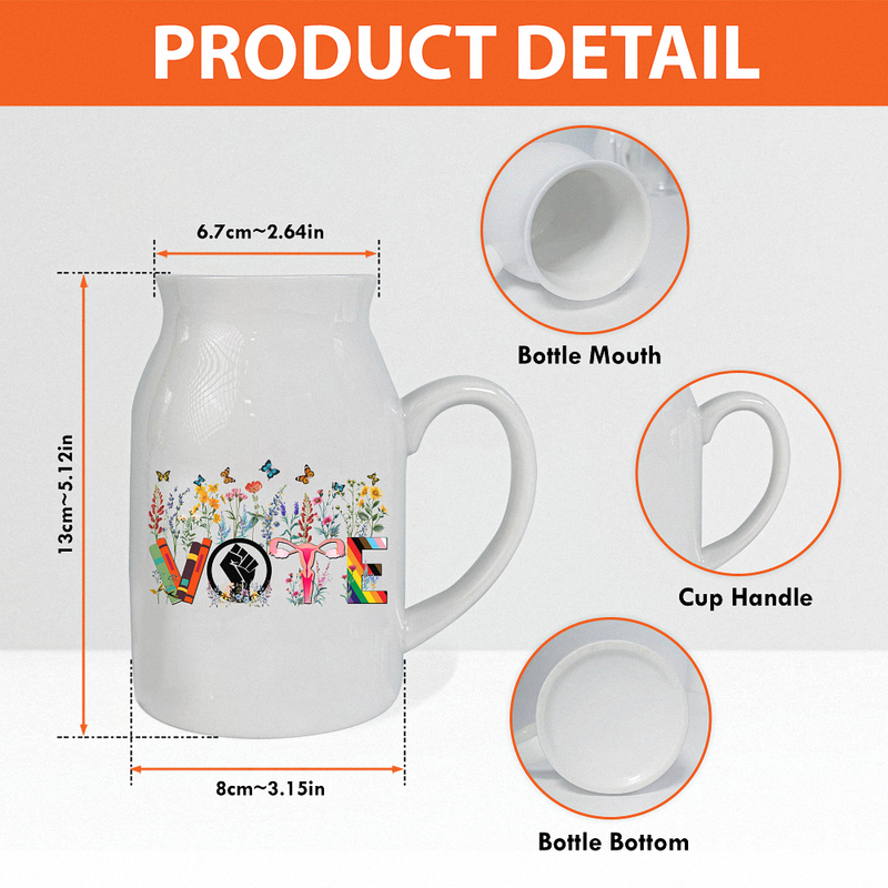 Vote Ceramic Flower Vase, Banned Books, Reproductive Rights, BLM, LGBTQ Progress