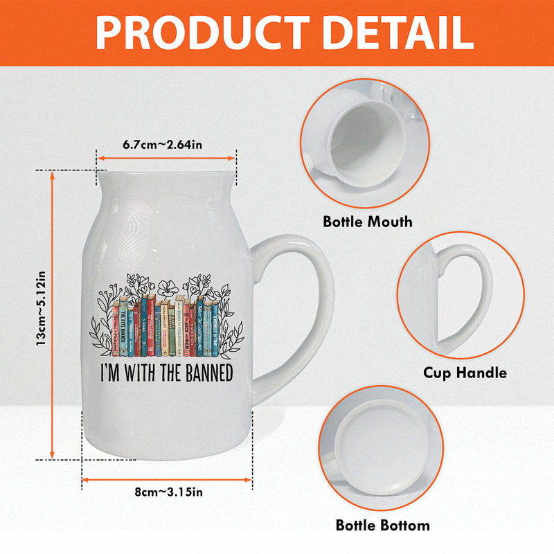 I&#39;m with The Banned Books Ceramic Flower Vase