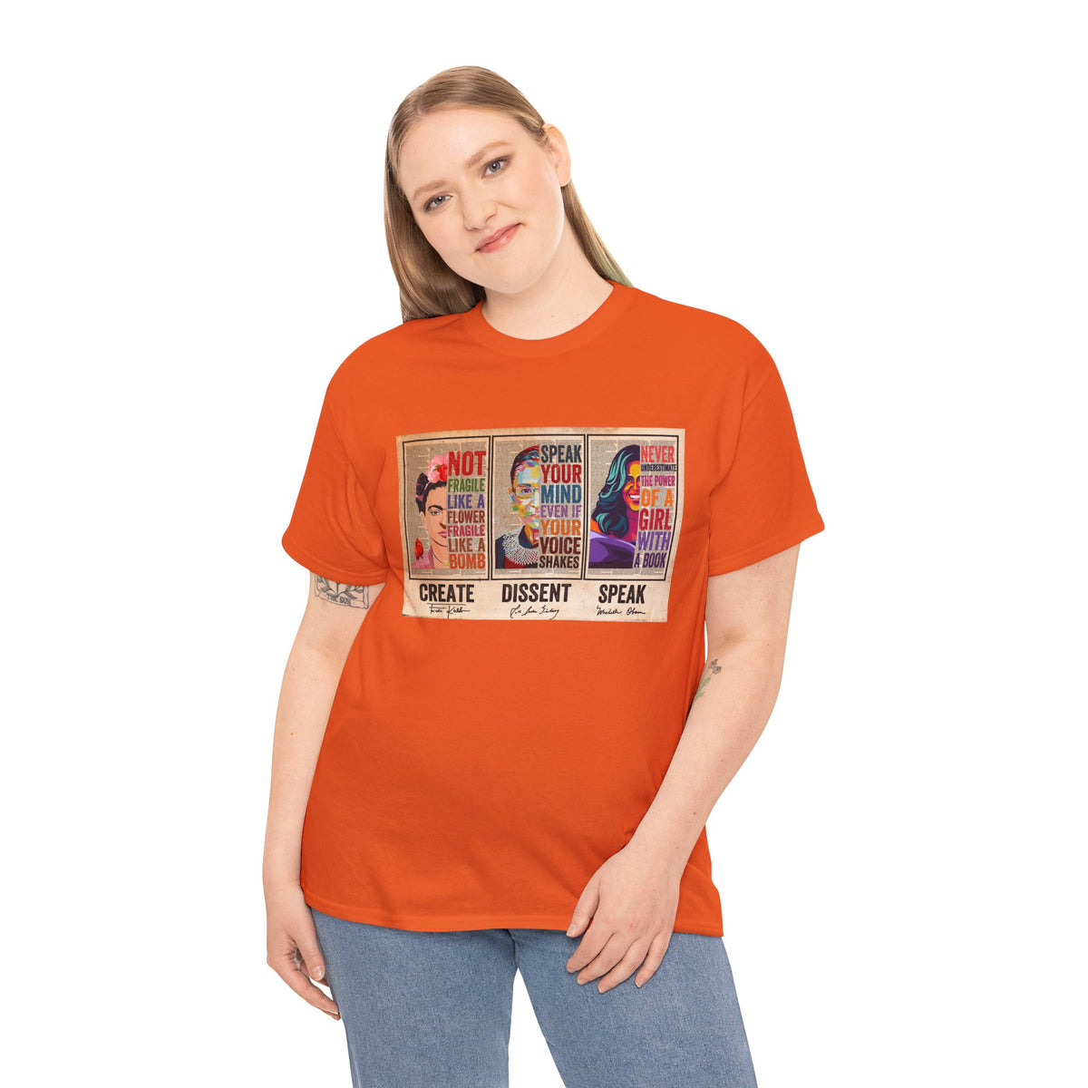 Create Frida Kahlo Dissent Ruth Bader Ginsburg Speak Michelle Obama T-Shirt