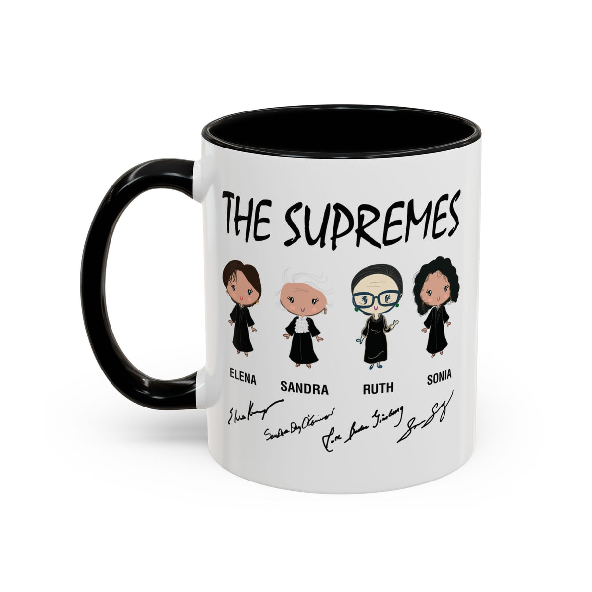 The Supremes Supreme Court Justices RBG Cute Chibi Accent Coffee Mug (11, 15oz)