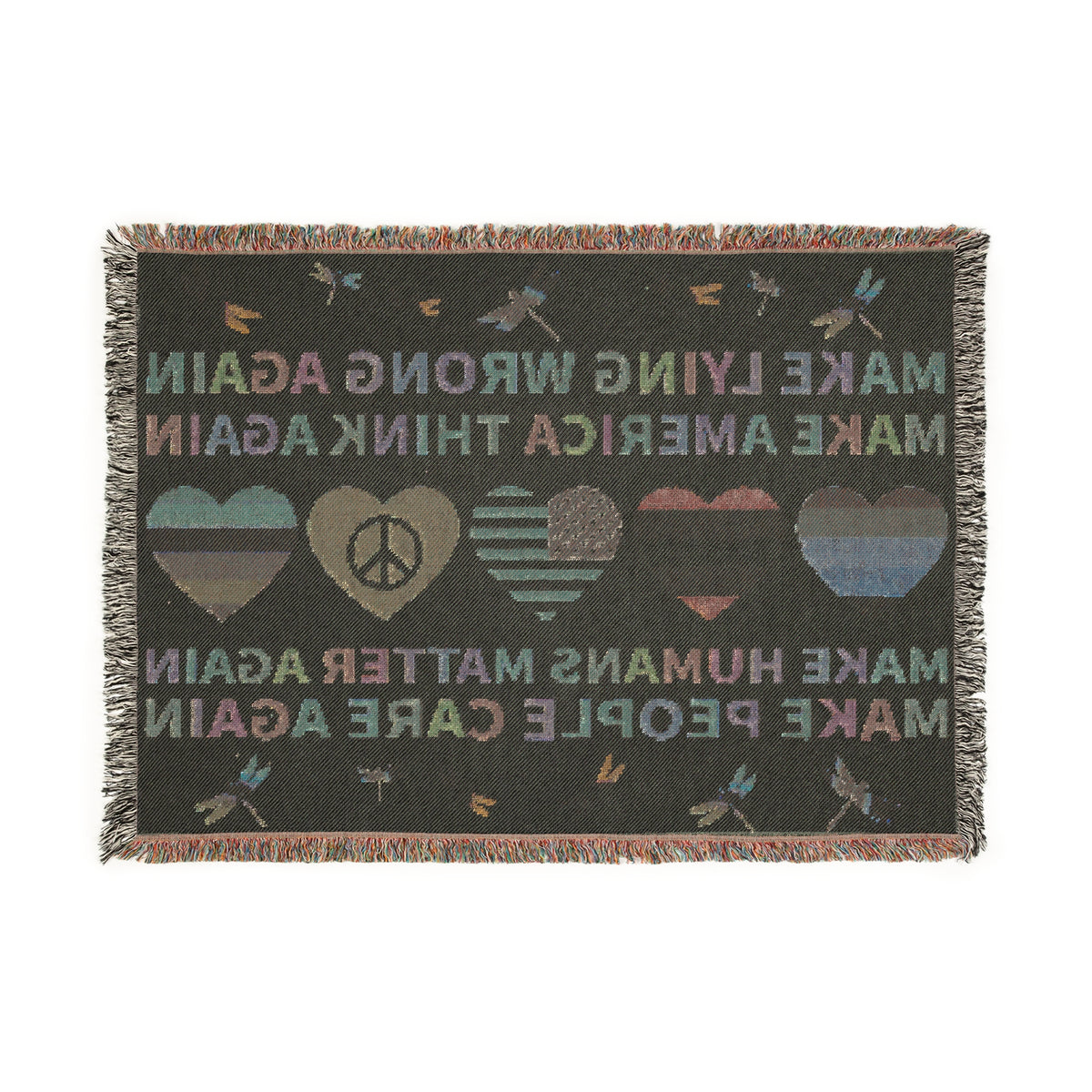 Make America Think Again Woven Blanket