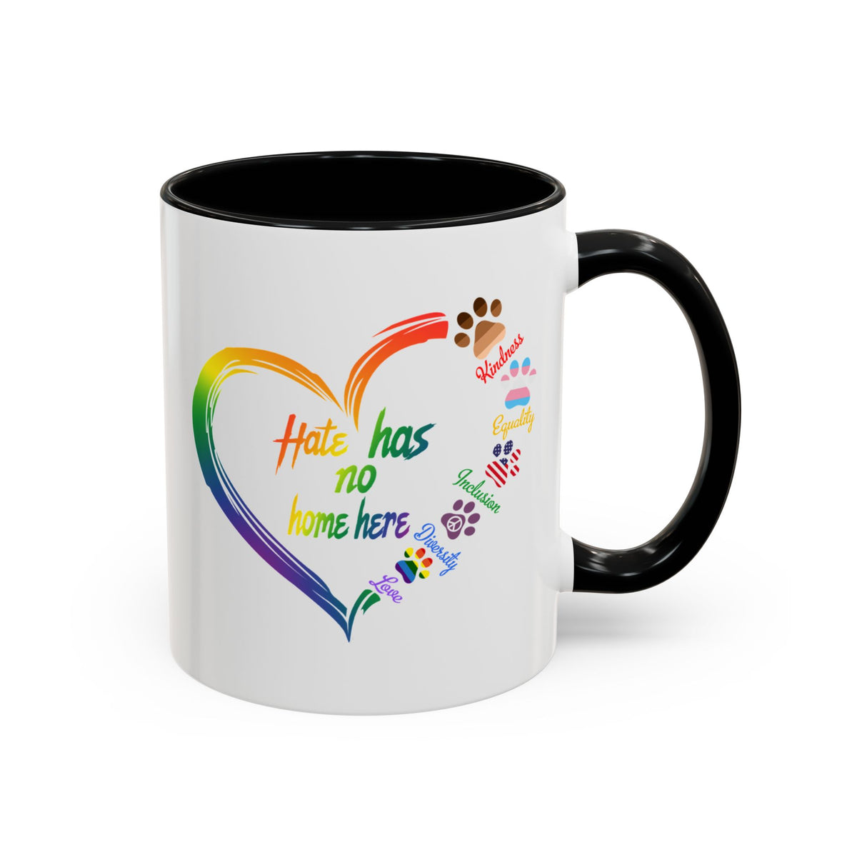 Hate Has No Home Here Accent Coffee Mug (11, 15oz)