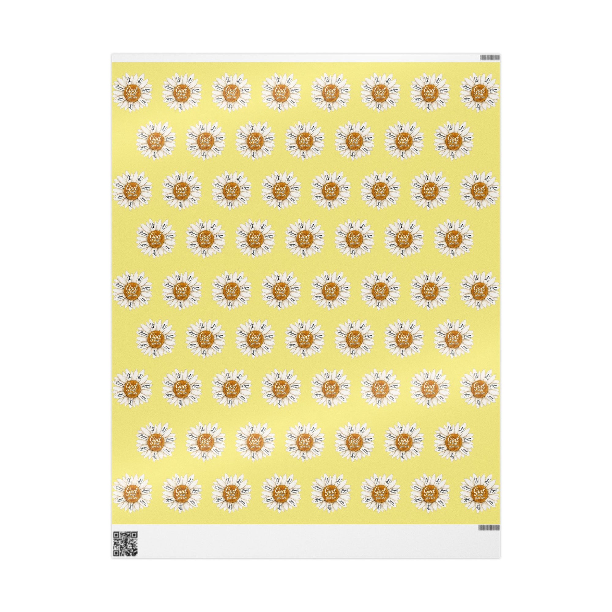 God Says You Are Sunflower Wrapping Paper Roll