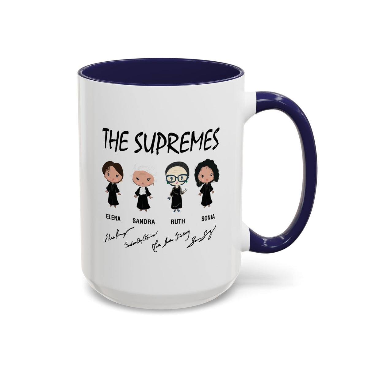 The Supremes Supreme Court Justices RBG Cute Chibi Accent Coffee Mug (11, 15oz)