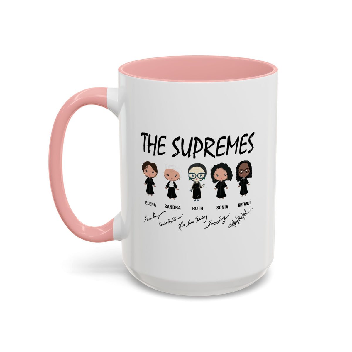 The Supremes Ketanji Brown Jackson SCOTUS RBG Sotomayor Chibi Accent Coffee Mug (11, 15oz)