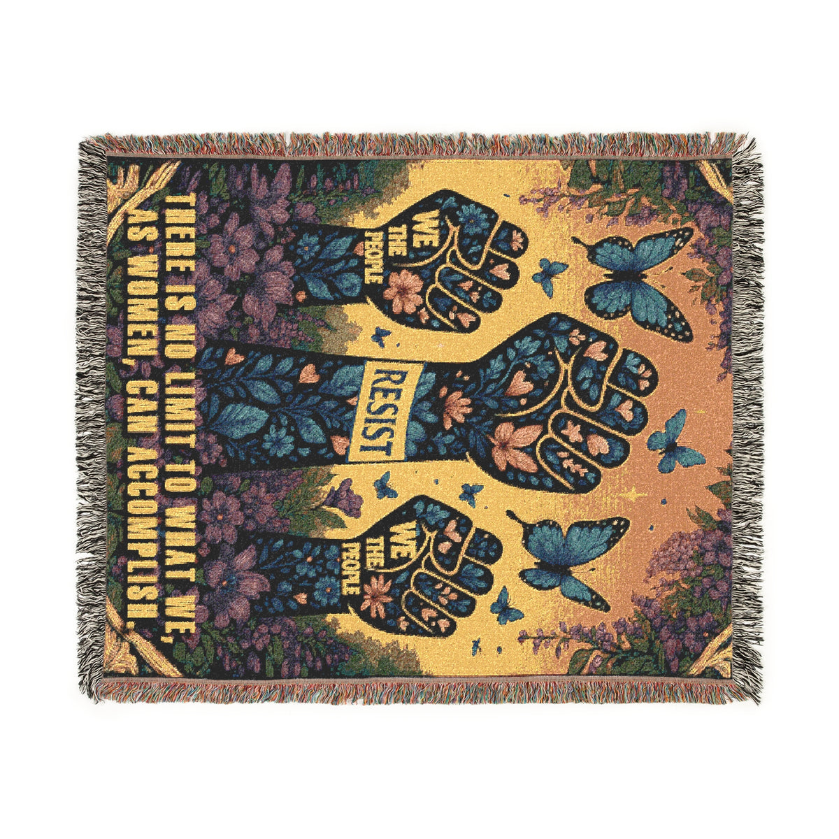 We The People Resist Woven Blanket
