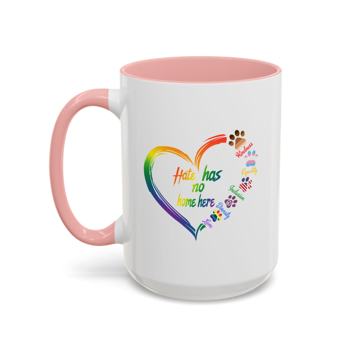 Hate Has No Home Here Accent Coffee Mug (11, 15oz)
