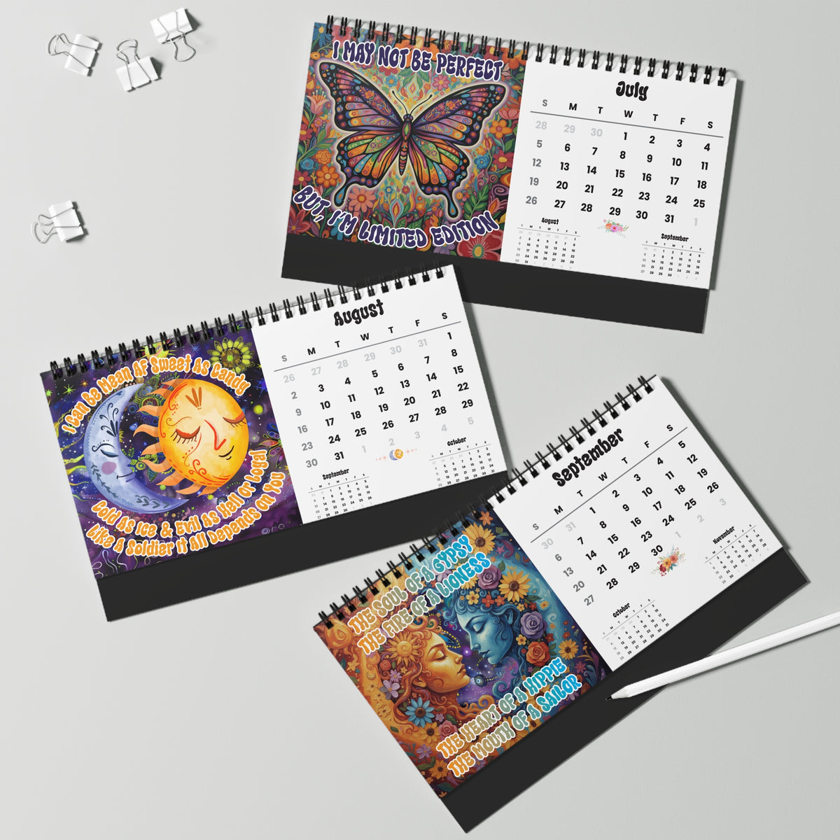 Hippie Spirit 2026 Desk Calendar