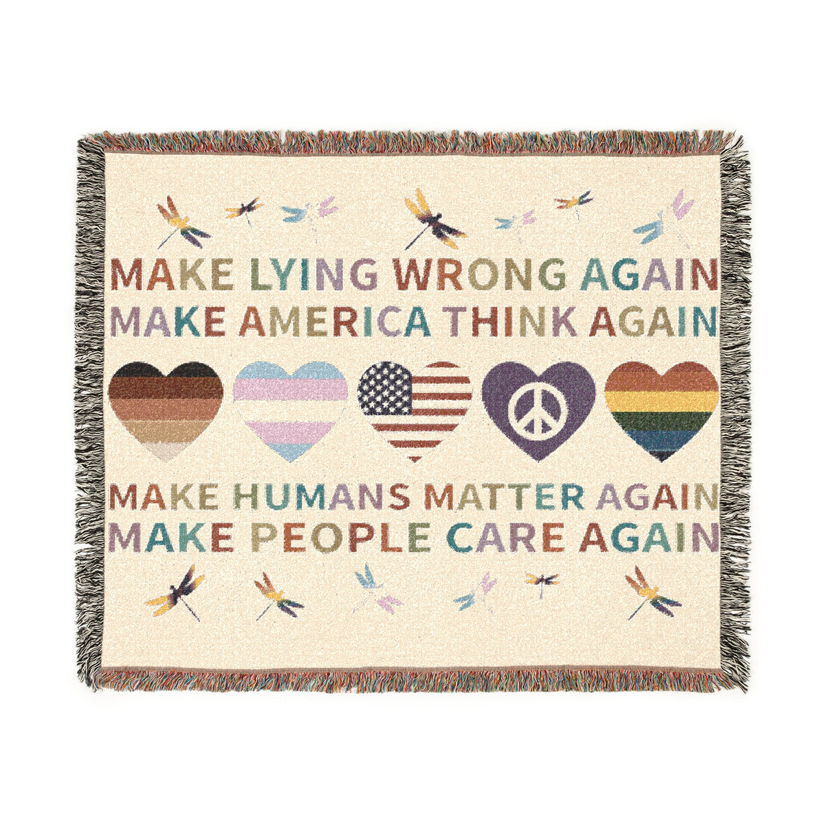 Make America Think Again Woven Blanket
