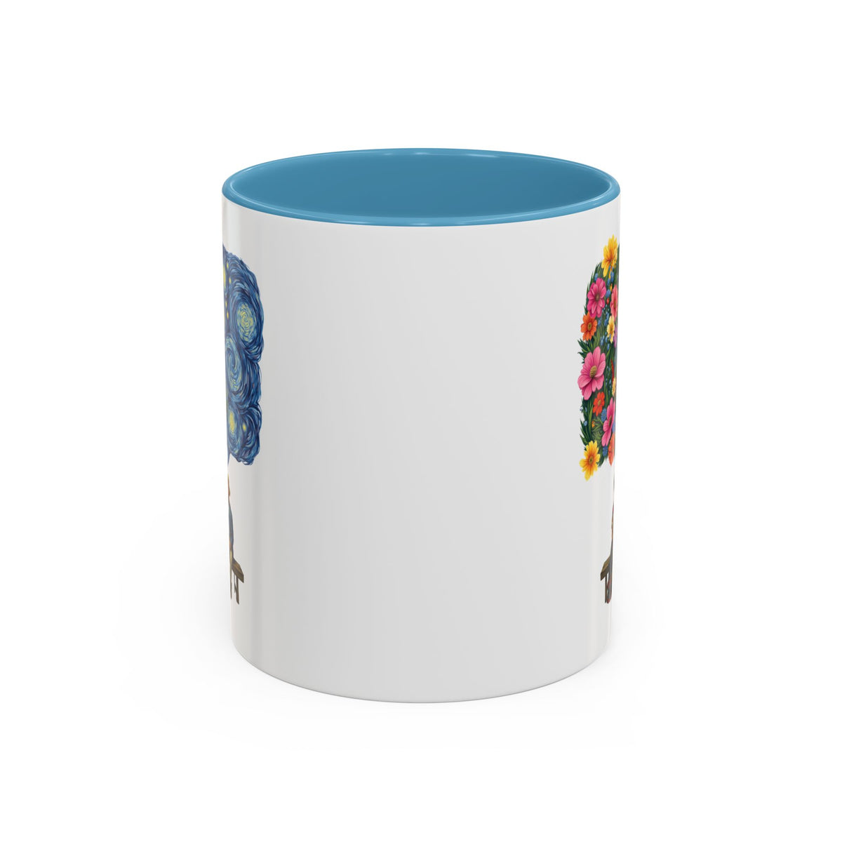 Frida Kahlo And Van Gogh Starry Night Flower Accent Mug