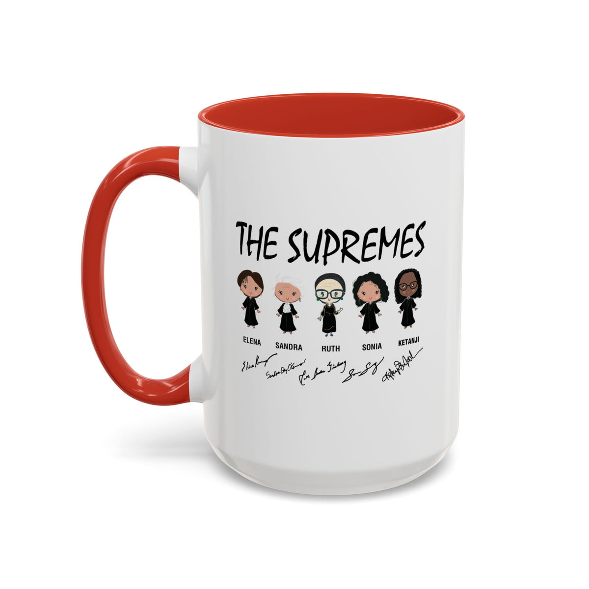 The Supremes Ketanji Brown Jackson SCOTUS RBG Sotomayor Chibi Accent Coffee Mug (11, 15oz)