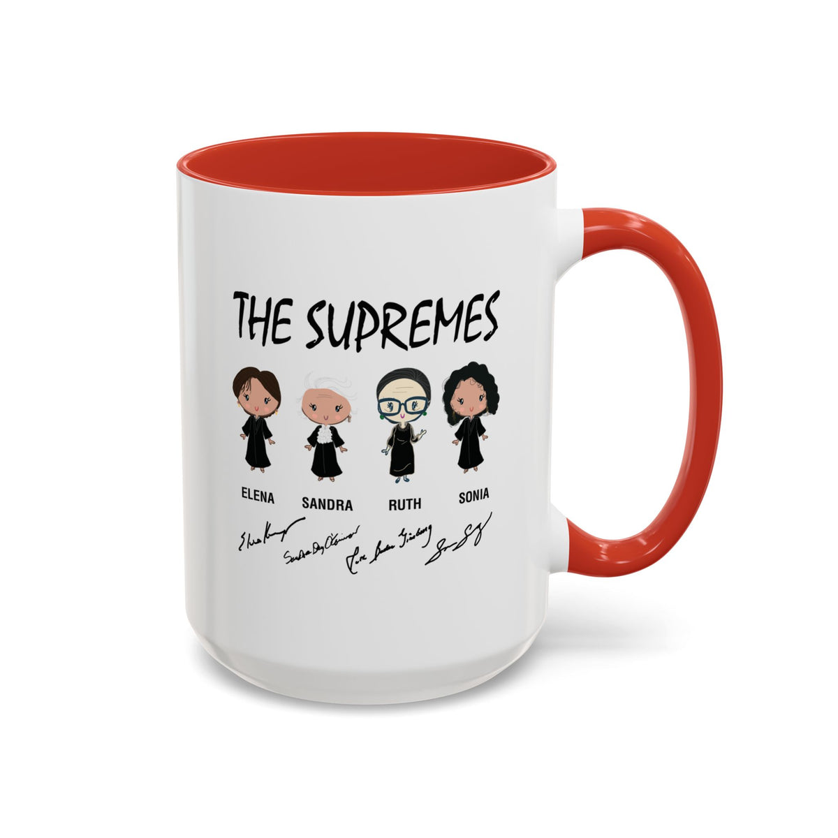 The Supremes Supreme Court Justices RBG Cute Chibi Accent Coffee Mug (11, 15oz)