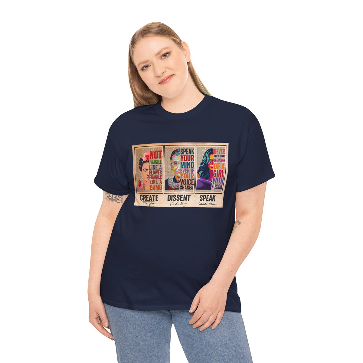 Create Frida Kahlo Dissent Ruth Bader Ginsburg Speak Michelle Obama T-Shirt