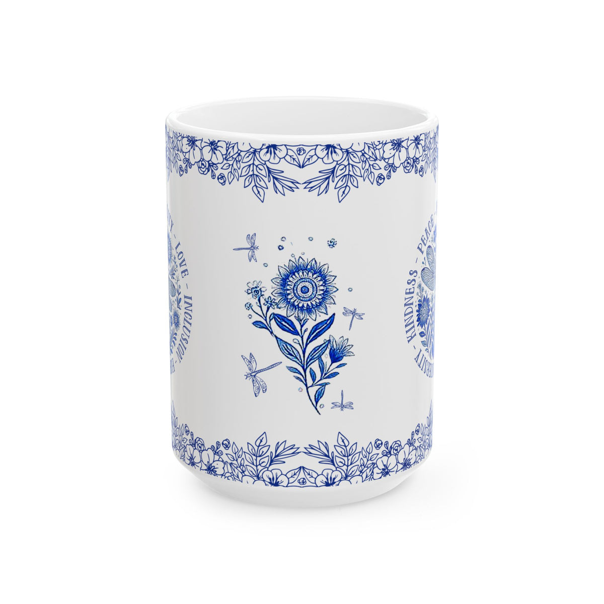 Dragonfly Peace Equality Love Ceramic Mug