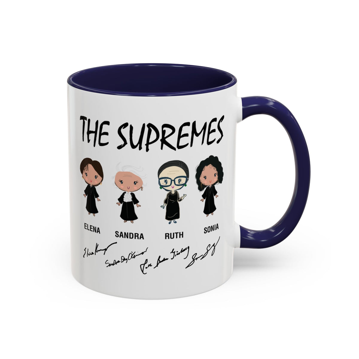 The Supremes Supreme Court Justices RBG Cute Chibi Accent Coffee Mug (11, 15oz)