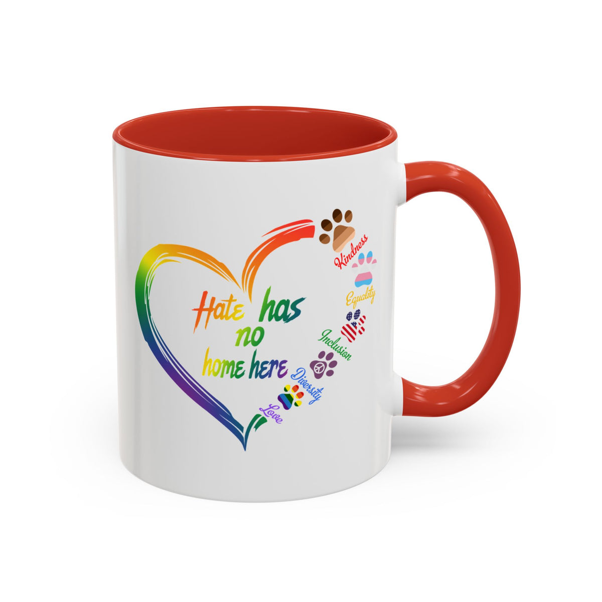 Hate Has No Home Here Accent Coffee Mug (11, 15oz)
