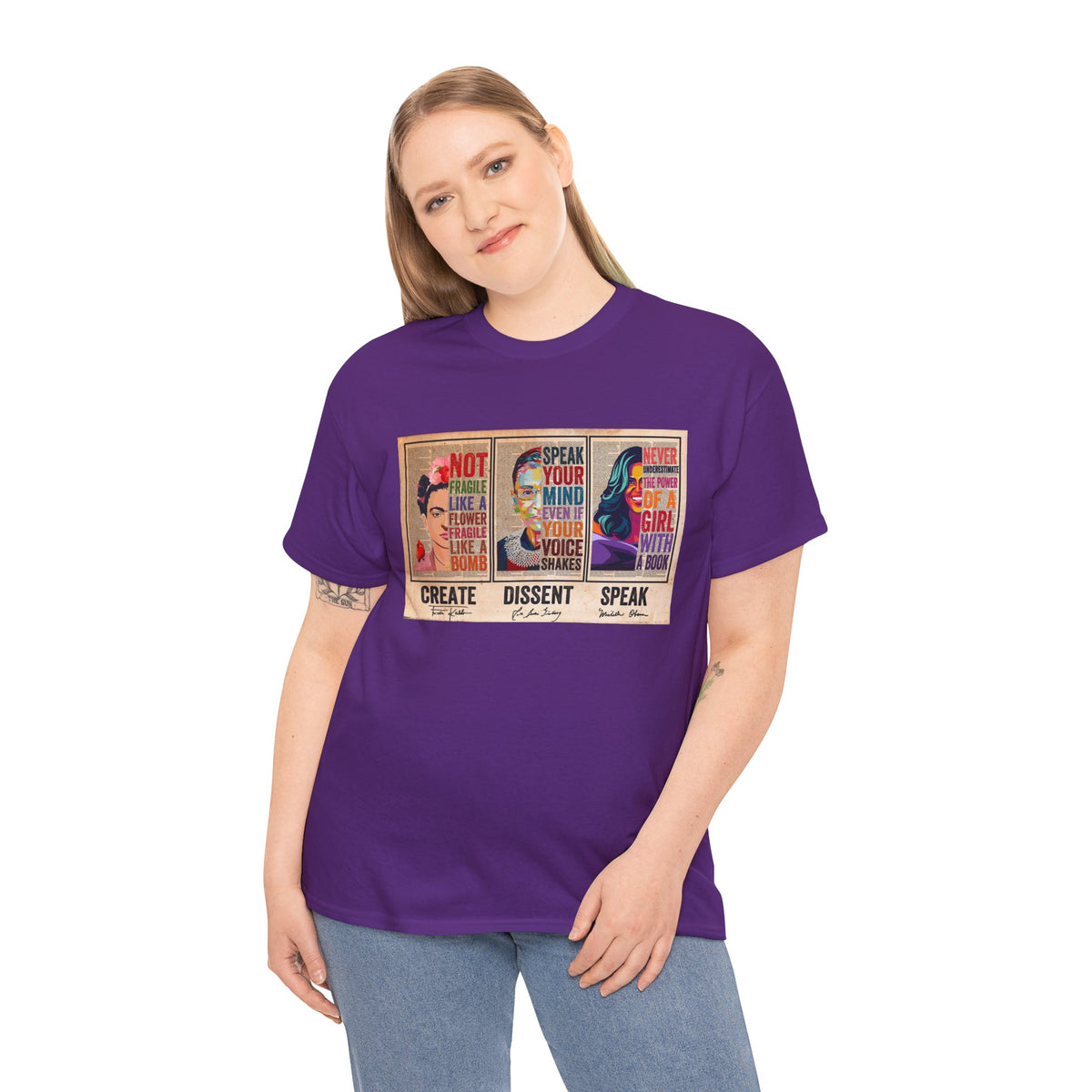 Create Frida Kahlo Dissent Ruth Bader Ginsburg Speak Michelle Obama T-Shirt