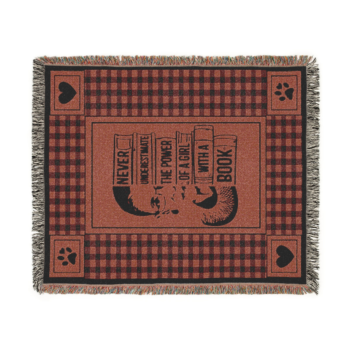 Girl With A Book Power RBG Woven Blanket