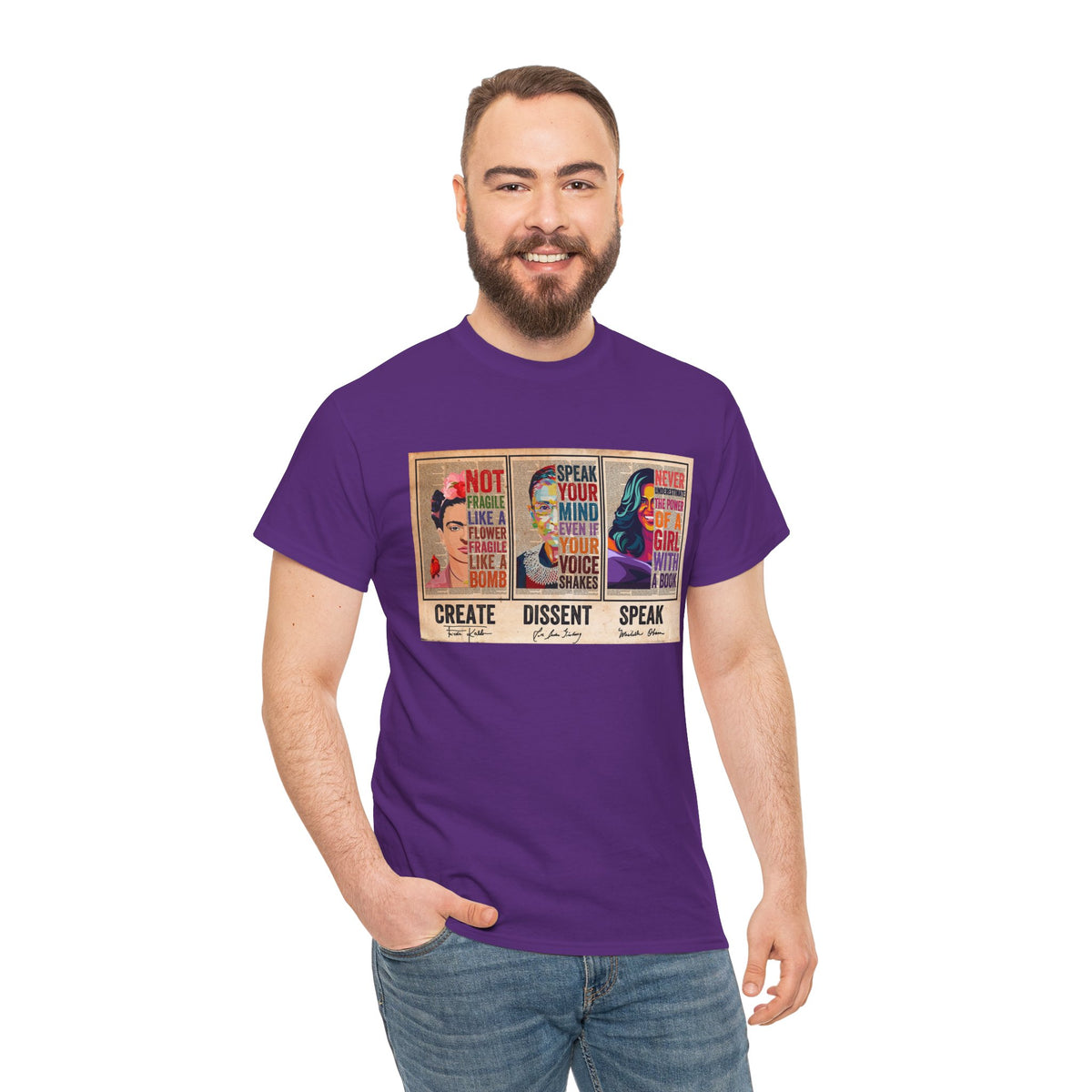 Create Frida Kahlo Dissent Ruth Bader Ginsburg Speak Michelle Obama T-Shirt